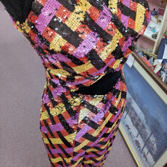 NWOT Nasty Gal Vibrant Sequin Jumpsuit - Picture 3 of 4